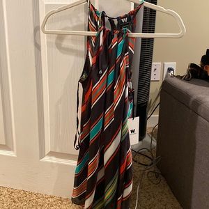 Multicolored silk top